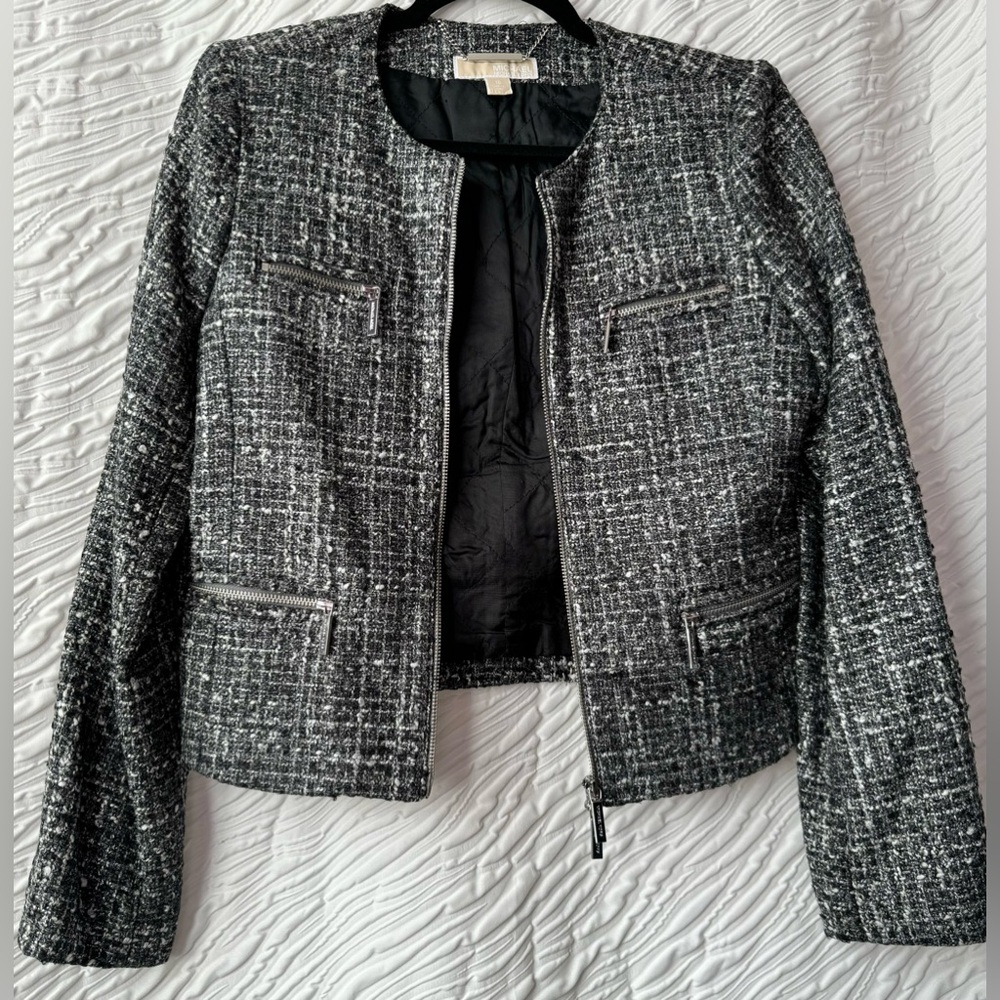 Michael Kors Gray Tweed Suit Jacket